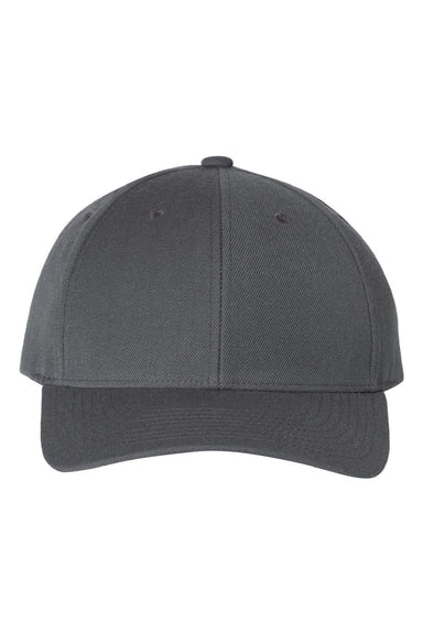 Yupoong Hats 6789M Mens Premium Curved Visor Snapback Hat Dark Grey Flat Front