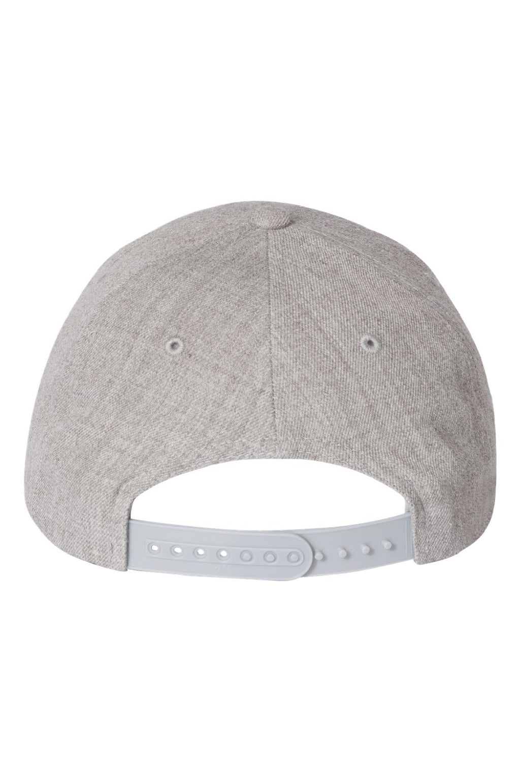 Yupoong Hats 6789M Mens Premium Curved Visor Snapback Hat Heather Grey Flat Back