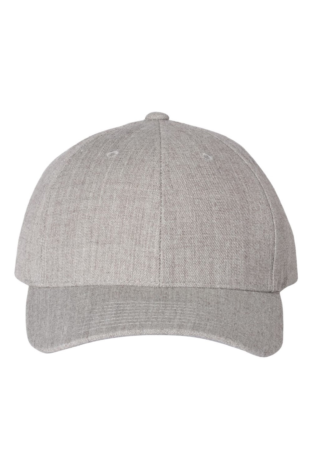Yupoong Hats 6789M Mens Premium Curved Visor Snapback Hat Heather Grey Flat Front