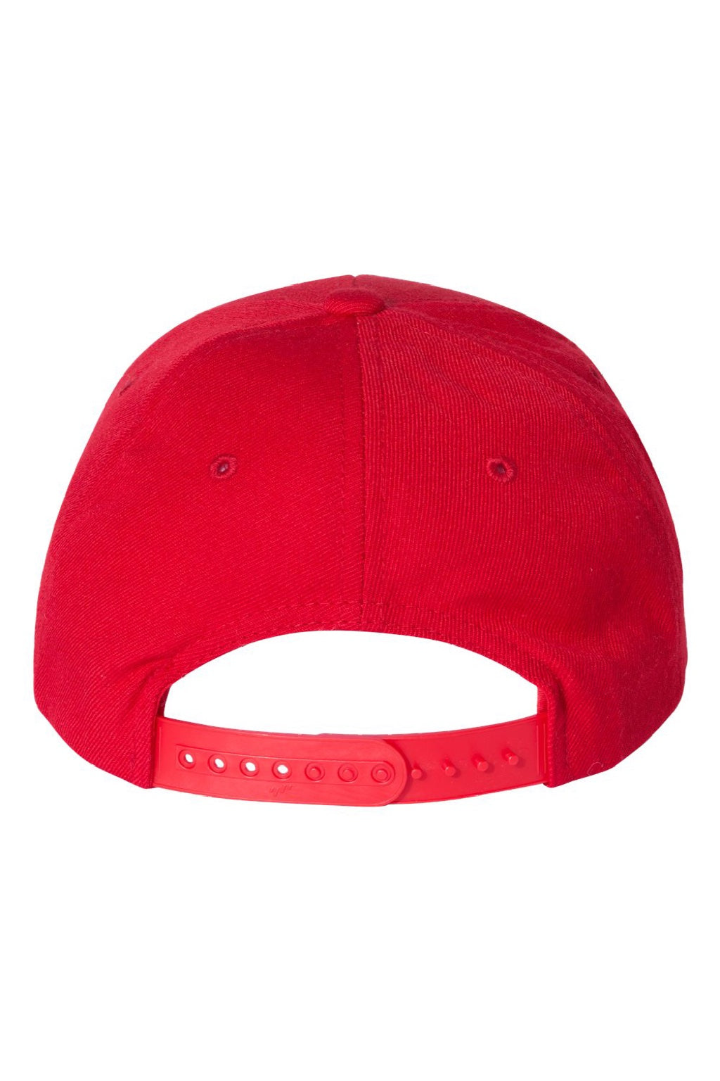 Yupoong Hats 6789M Mens Premium Curved Visor Snapback Hat Red Flat Back