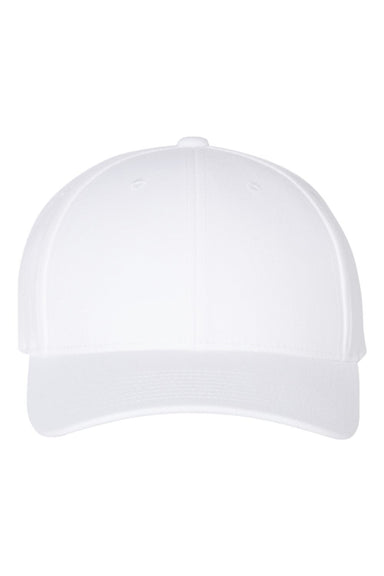 Yupoong 6789M Mens Premium Curved Visor Snapback Hat White Flat Front