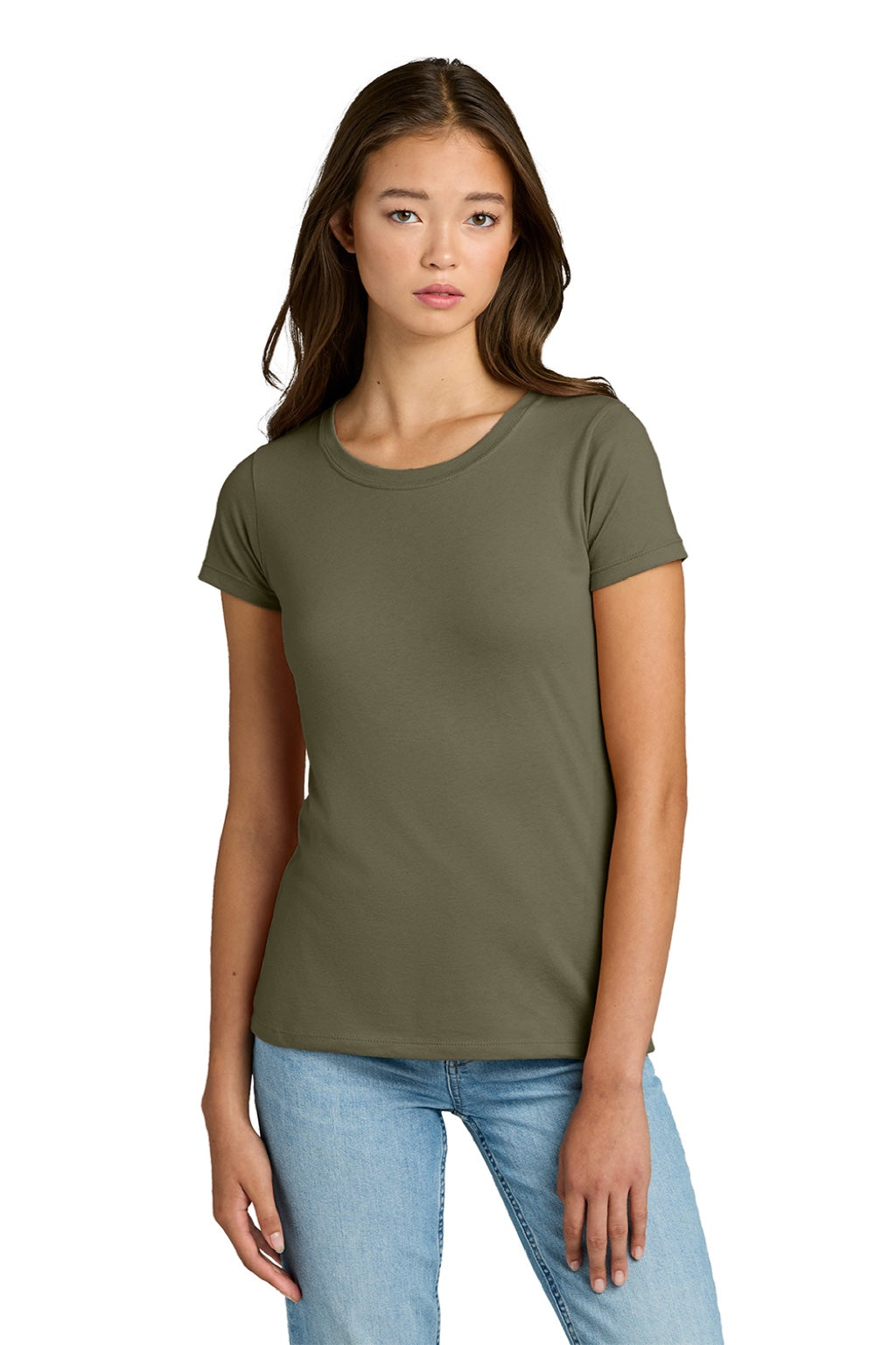 Next Level NL1510/1510 Womens Ideal Jersey Short Sleeve Crewneck T-Shirt Military Green Model Front