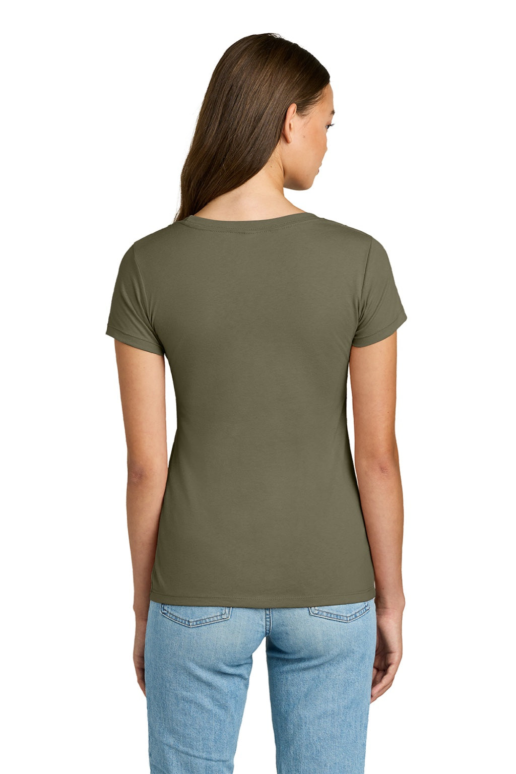 Next Level NL1510/1510 Womens Ideal Jersey Short Sleeve Crewneck T-Shirt Military Green Model Back