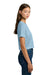 Next Level NL1580/1580NL Womens Ideal Crop Short Sleeve Crewneck T-Shirt Stonewash Denim Blue Model Side