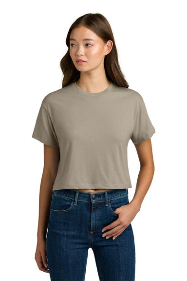 Next Level NL1580/1580NL Womens Ideal Crop Short Sleeve Crewneck T-Shirt Tan Model Front