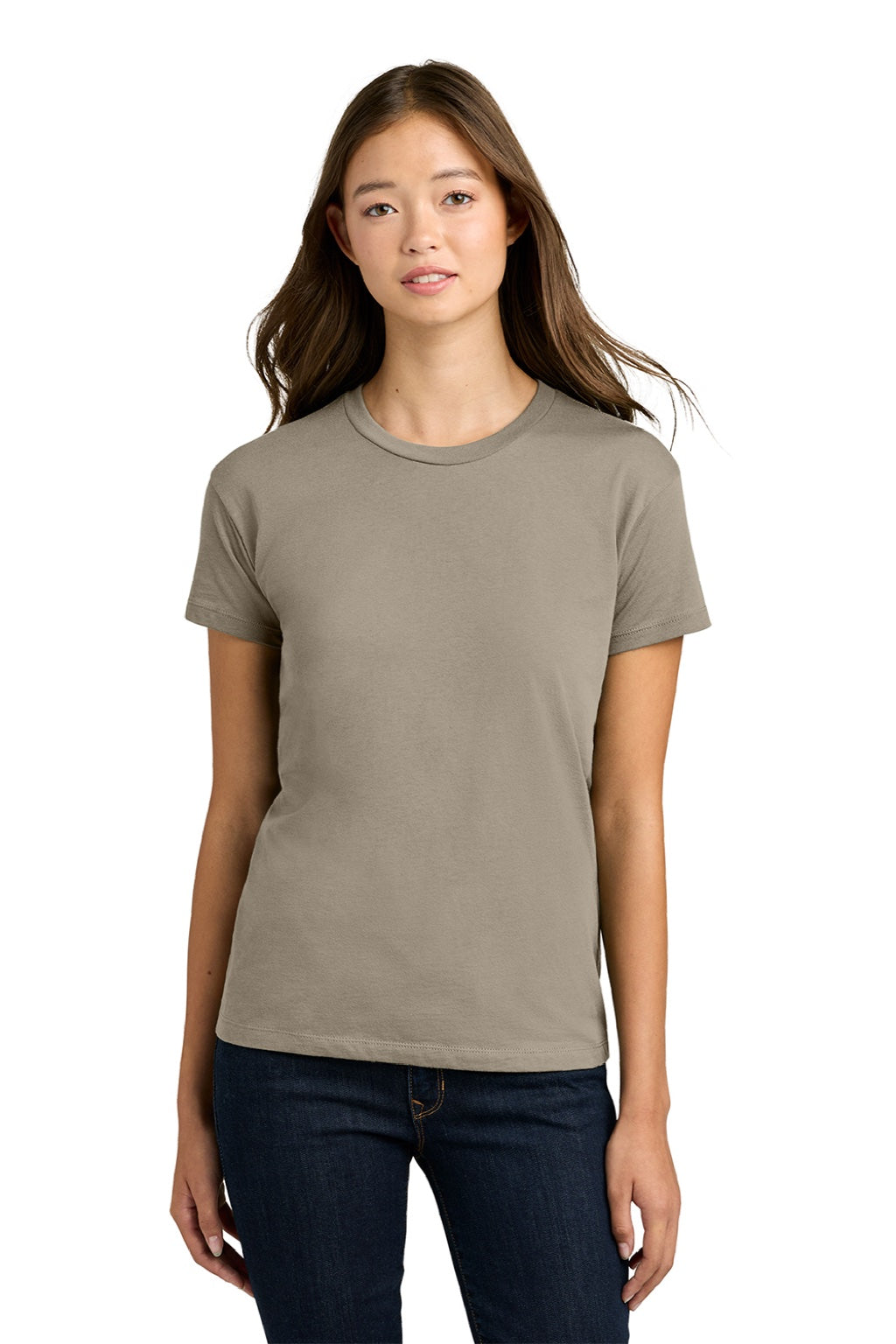 Next Level NL3910/3910NL Womens Relaxed Short Sleeve Crewneck T-Shirt Tan Model Front