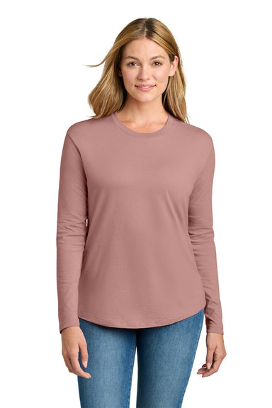 Next Level NL3911/3911 Womens Relaxed Long Sleeve Crewneck T-Shirt Desert Pink Model Front