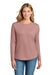 Next Level NL3911/3911 Womens Relaxed Long Sleeve Crewneck T-Shirt Desert Pink Model Front