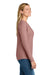 Next Level NL3911/3911 Womens Relaxed Long Sleeve Crewneck T-Shirt Desert Pink Model Side