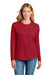 Next Level NL3911/3911 Womens Relaxed Long Sleeve Crewneck T-Shirt Red Model Front