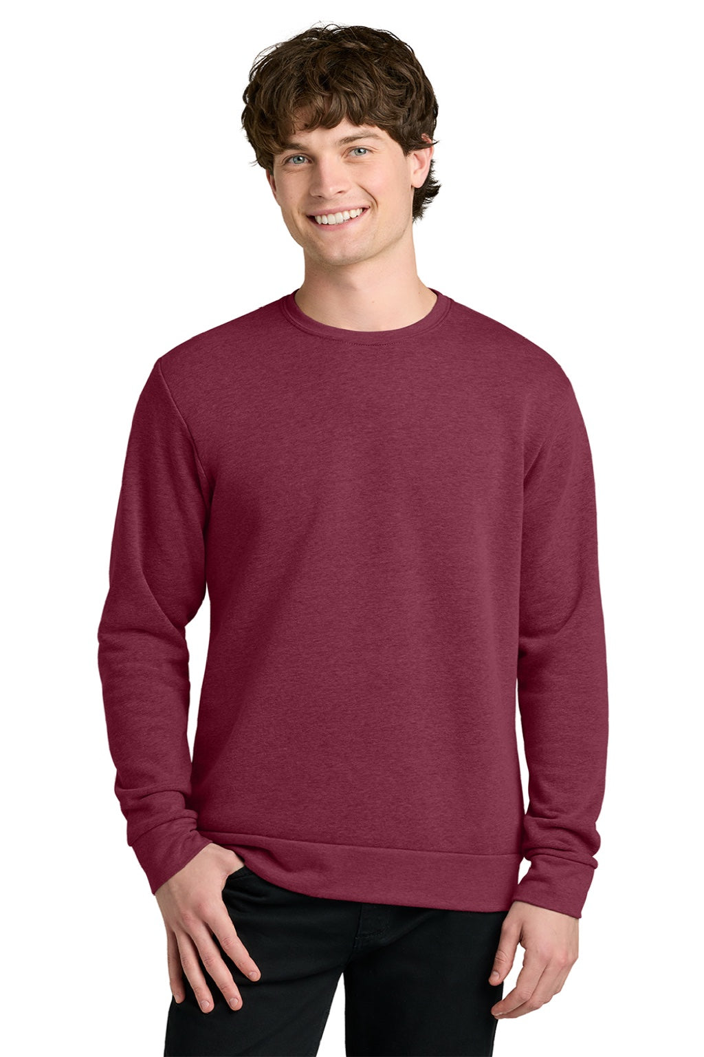 Next Level NL9002/9002NL Mens PCH Crewneck Sweatshirt Heather Cardinal Red Model Front