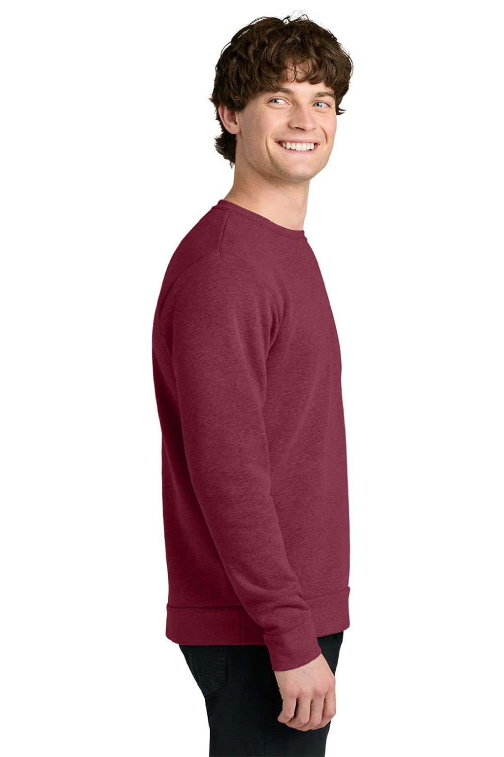 Next Level NL9002/9002NL Mens PCH Crewneck Sweatshirt Heather Cardinal Red Model Side