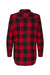 Burnside 5215 Womens Boyfriend Flannel Long Sleeve Button Down Shirt Red/Black Buffalo Flat Back