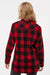 Burnside 5215 Womens Boyfriend Flannel Long Sleeve Button Down Shirt Red/Black Buffalo Model Back