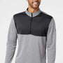 Adidas Mens UPF 50+ 1/4 Zip Sweatshirt - Heather Grey/Carbon Grey - NEW
