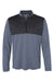 Adidas A280 Mens 1/4 Zip Pullover Heather Collegiate Navy Blue/Carbon Grey Flat Front