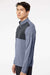 Adidas A280 Mens UPF 50+ 1/4 Zip Sweatshirt Heather Collegiate Navy Blue/Carbon Grey Model Side