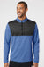 Adidas A280 Mens UPF 50+ 1/4 Zip Sweatshirt Heather Collegiate Royal Blue/Carbon Grey Model Front