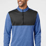 Adidas Mens UPF 50+ 1/4 Zip Sweatshirt - Heather Collegiate Royal Blue/Carbon Grey - NEW