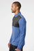 Adidas A280 Mens UPF 50+ 1/4 Zip Sweatshirt Heather Collegiate Royal Blue/Carbon Grey Model Side