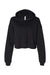 Bella + Canvas BC7502/B7502/7502 Womens Cropped Fleece Hooded Sweatshirt Hoodie Black Flat Front