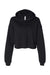 Bella + Canvas BC7502/7502 Womens Cropped Fleece Hooded Sweatshirt Hoodie Black Flat Front