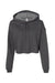 Bella + Canvas BC7502/7502 Womens Cropped Fleece Hooded Sweatshirt Hoodie Heather Dark Grey Flat Front