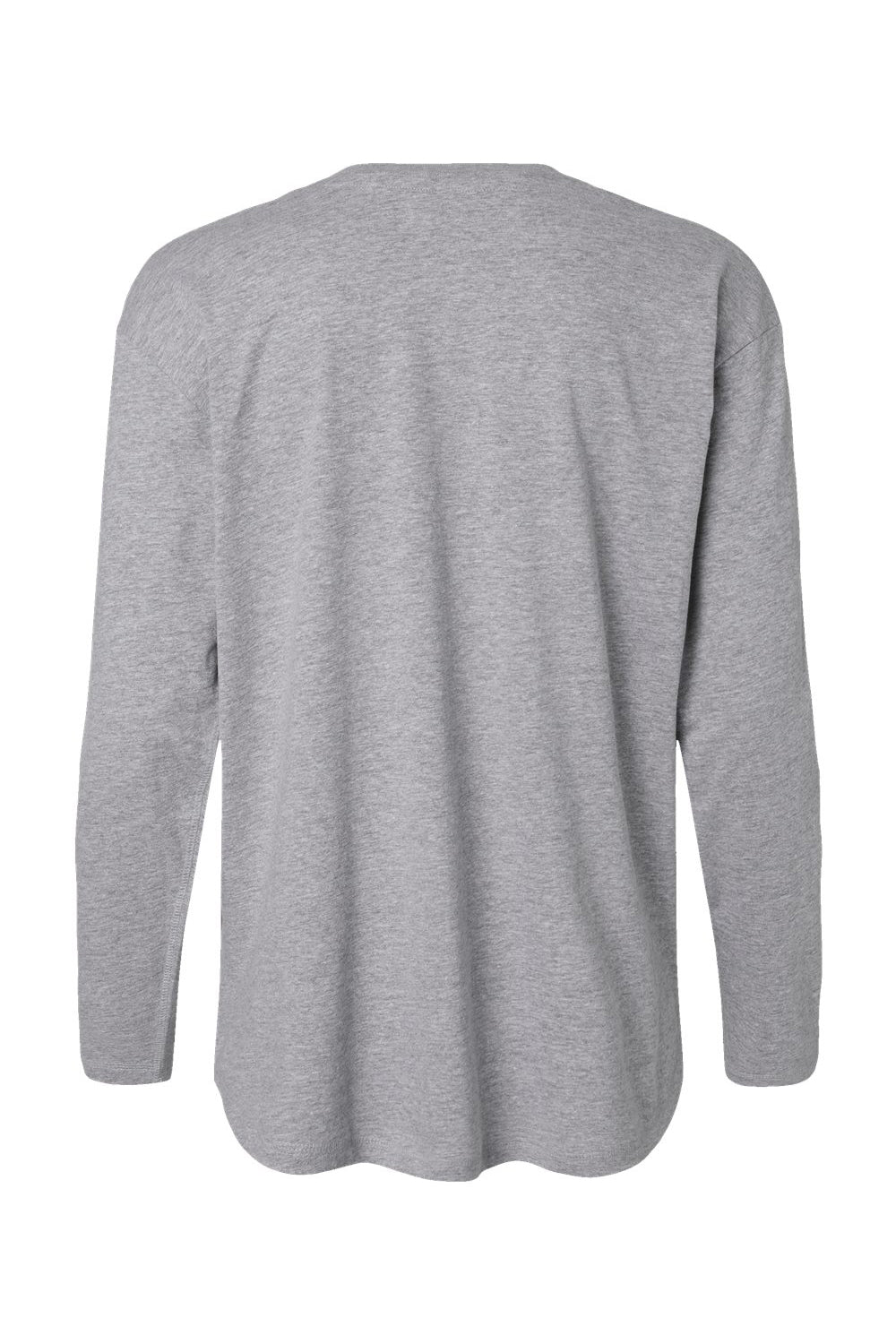 LAT 3508 Womens Fine Jersey Long Sleeve Crewneck T-Shirt Heather Grey Flat Back