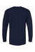 LAT 6918 Mens Fine Jersey Long Sleeve Crewneck T-Shirt Navy Blue Flat Back