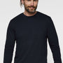 LAT Mens Fine Jersey Long Sleeve Crewneck T-Shirt - Navy Blue