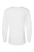 LAT 6918 Mens Fine Jersey Long Sleeve Crewneck T-Shirt White Flat Back