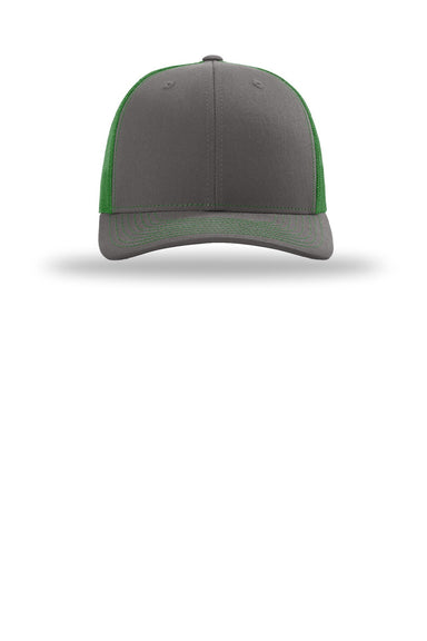 Richardson Hats 112 Mens Snapback Trucker Hat Charcoal Grey/Kelly Green Flat Front