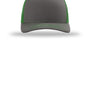 Richardson Hats Mens Snapback Trucker Hat - Charcoal Grey/Kelly Green