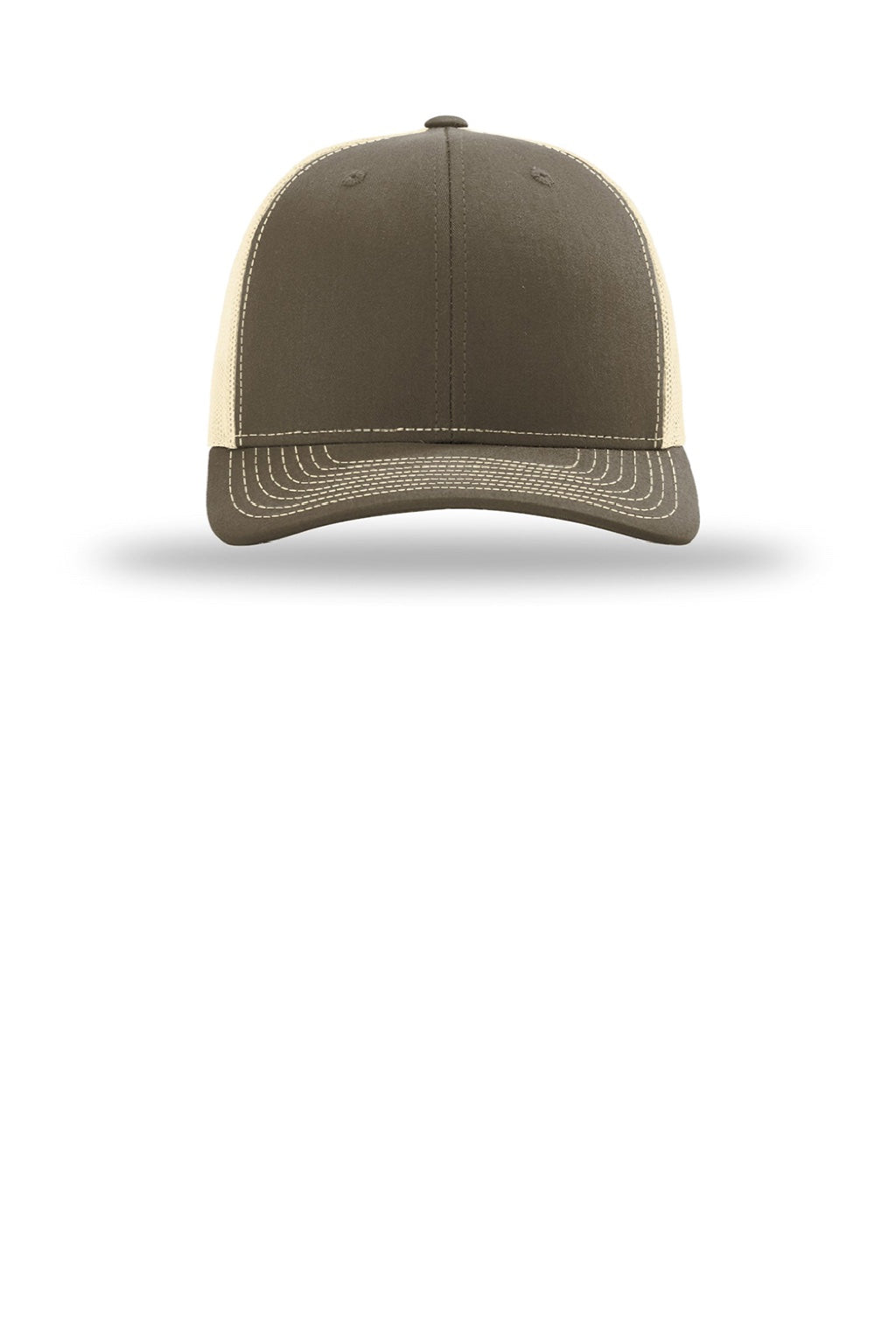 Richardson Hats 112 Mens Snapback Trucker Hat Chocolate Chip Brown/Birch Flat Front