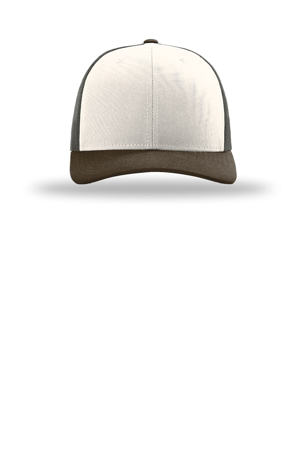 Richardson Hats 112 Mens Snapback Trucker Hat Cream/Grey Brown/Brown Flat Front