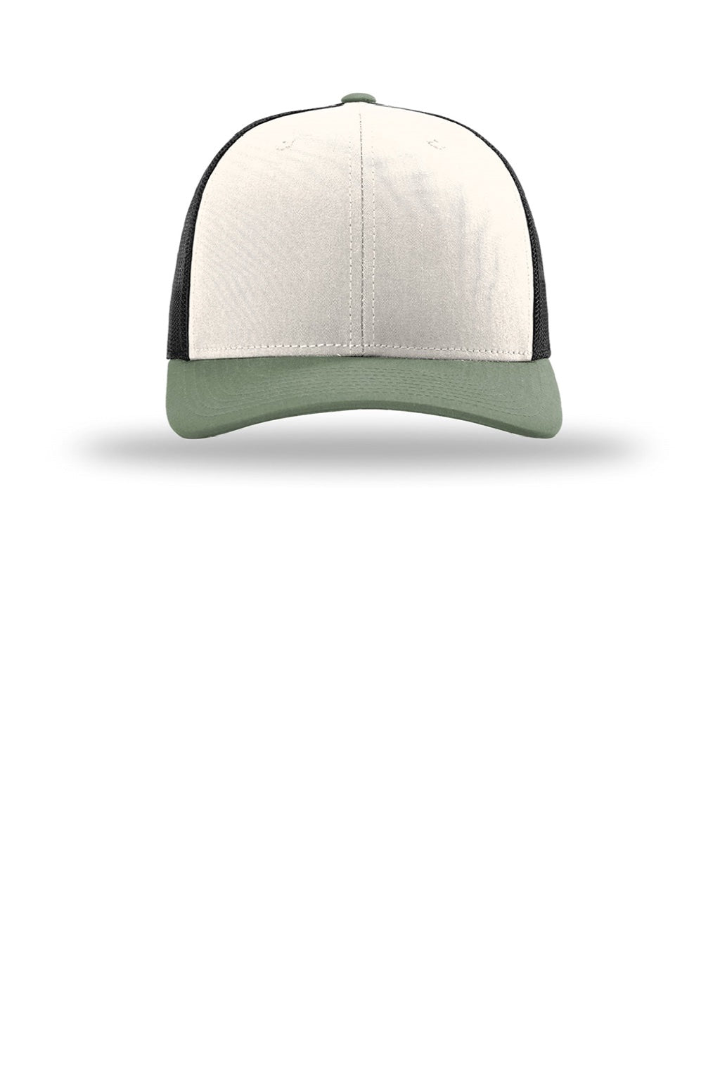 Richardson Hats 112 Mens Snapback Trucker Hat Cream/Black/Loden Green Flat Front