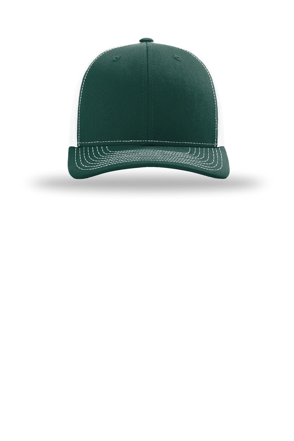 Richardson Hats 112 Mens Snapback Trucker Hat Dark Green/White Flat Front