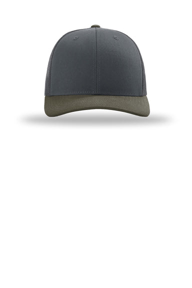 Richardson Hats 112 Mens Snapback Trucker Hat Gunmetal Grey/Gunmetal Grey/Chocolate Chip Brown Flat Front