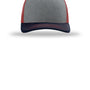 Richardson Hats Mens Snapback Trucker Hat - Heather Grey/Cardinal Red/Navy Blue