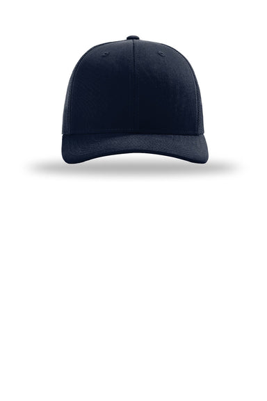 Richardson Hats 112PL Mens 112+ R-Flex Adjustable Trucker Hat Navy Blue Flat Front