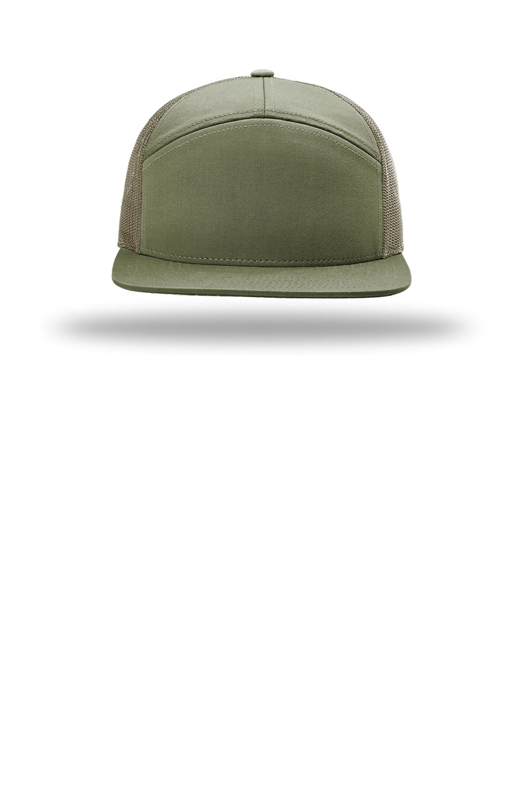 Richardson Hats 168 Mens 7 Panel Snapback Trucker Hat Loden Green Flat Front