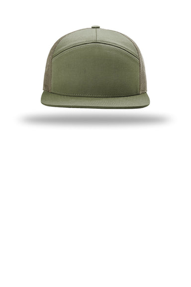 Richardson Hats 168 Mens 7 Panel Snapback Trucker Hat Loden Green Flat Front