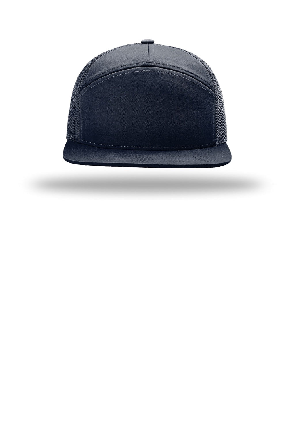 Richardson Hats 168 Mens 7 Panel Snapback Trucker Hat Navy Blue Flat Front