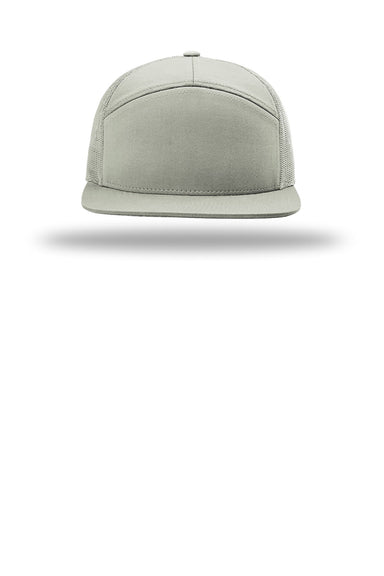 Richardson Hats 168 Mens 7 Panel Snapback Trucker Hat Quarry Grey Flat Front