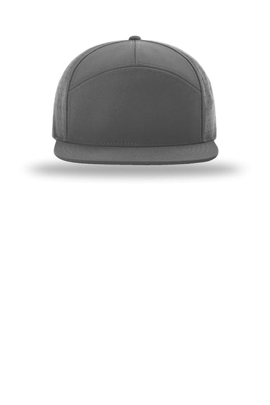 Richardson Hats 169 Mens Cannon Moisture Wicking Snapback Hat Charcoal Grey Flat Front