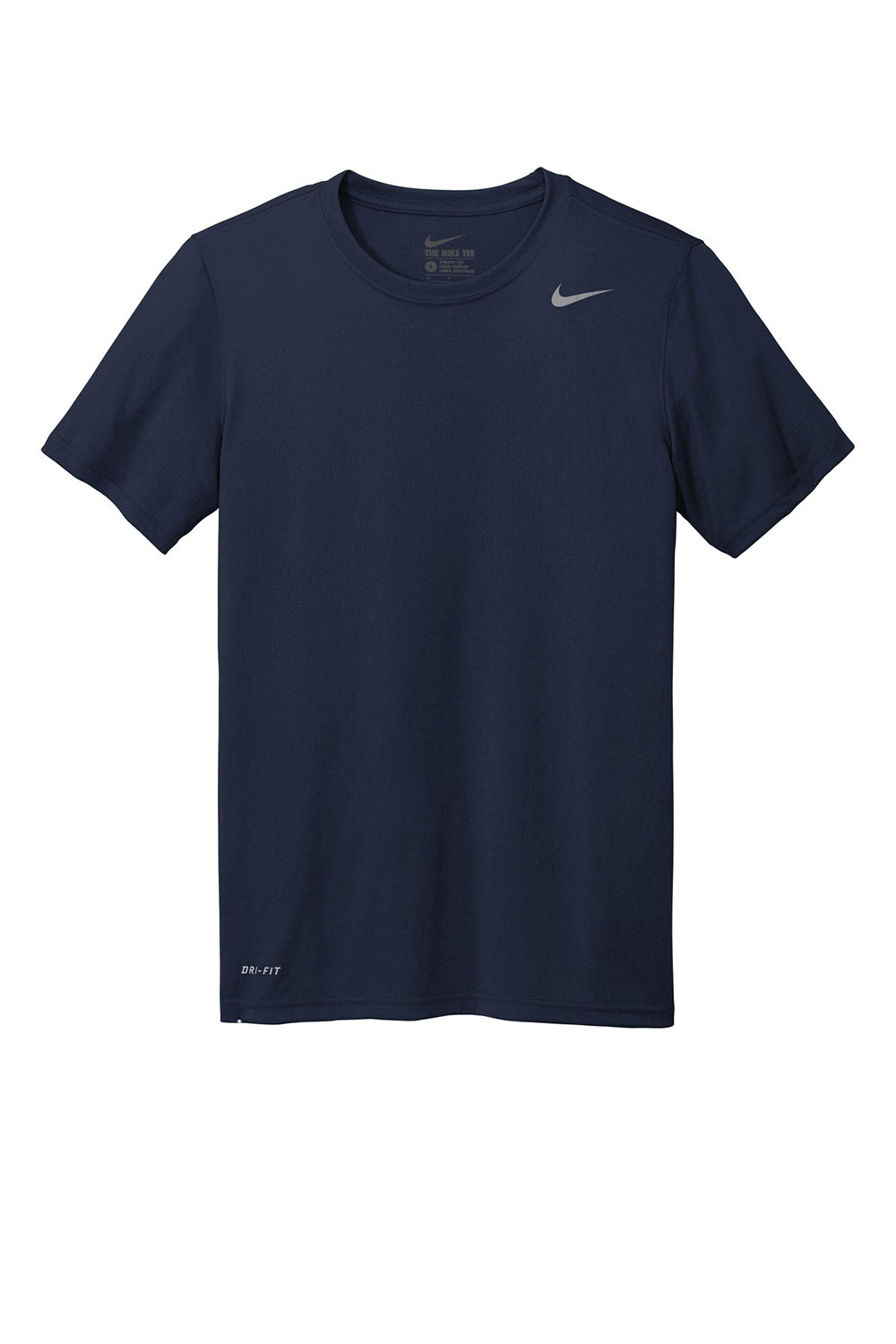 Nike 727982 Mens Legend Dri-Fit Moisture Wicking Short Sleeve Crewneck T-Shirt College Navy Blue Flat Front