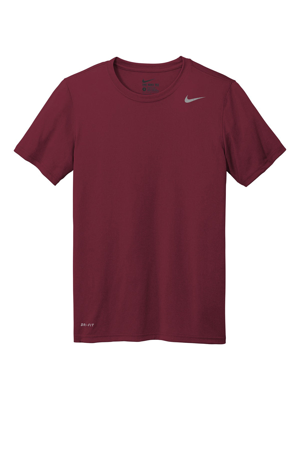 Nike 727982 Mens Legend Dri-Fit Moisture Wicking Short Sleeve Crewneck T-Shirt Deep Maroon Flat Front