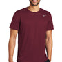 Nike Mens Legend Dri-Fit Moisture Wicking Short Sleeve Crewneck T-Shirt - Deep Maroon