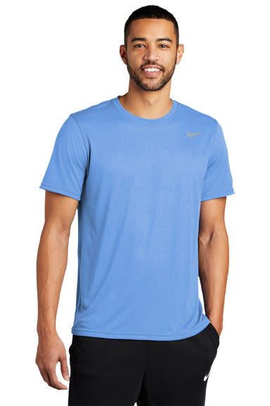 Nike 727982 Mens Legend Dri-Fit Moisture Wicking Short Sleeve Crewneck T-Shirt Valor Blue Model Front