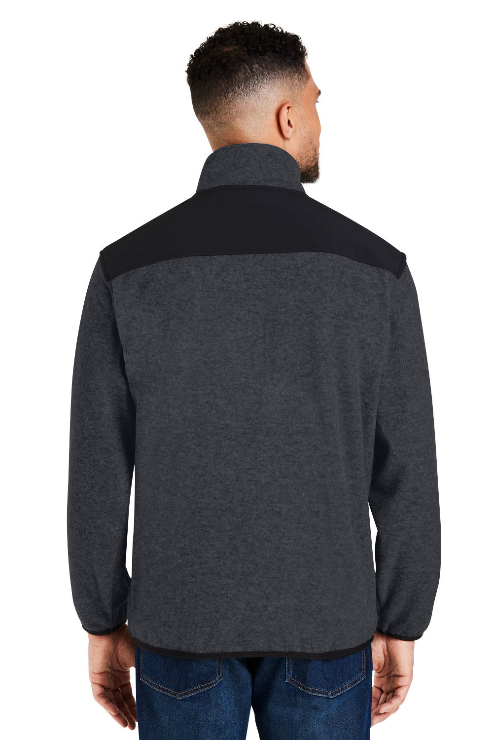 Dri Duck 7353 Mens Ranger Melange Fleece Sweatshirt Charcoal Grey Model Back